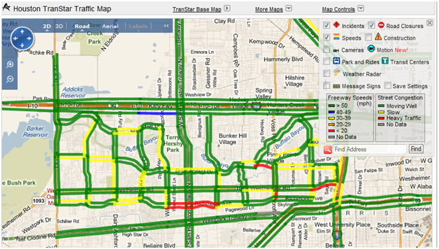 City Of Houston Arterial Travel Time Map